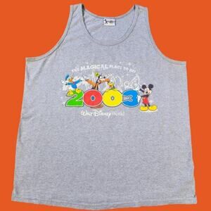 2003 WALT DISNEY WORLD TANK TOP GOOFY DONALD DUCK MICKEY MOUSE PLUTO